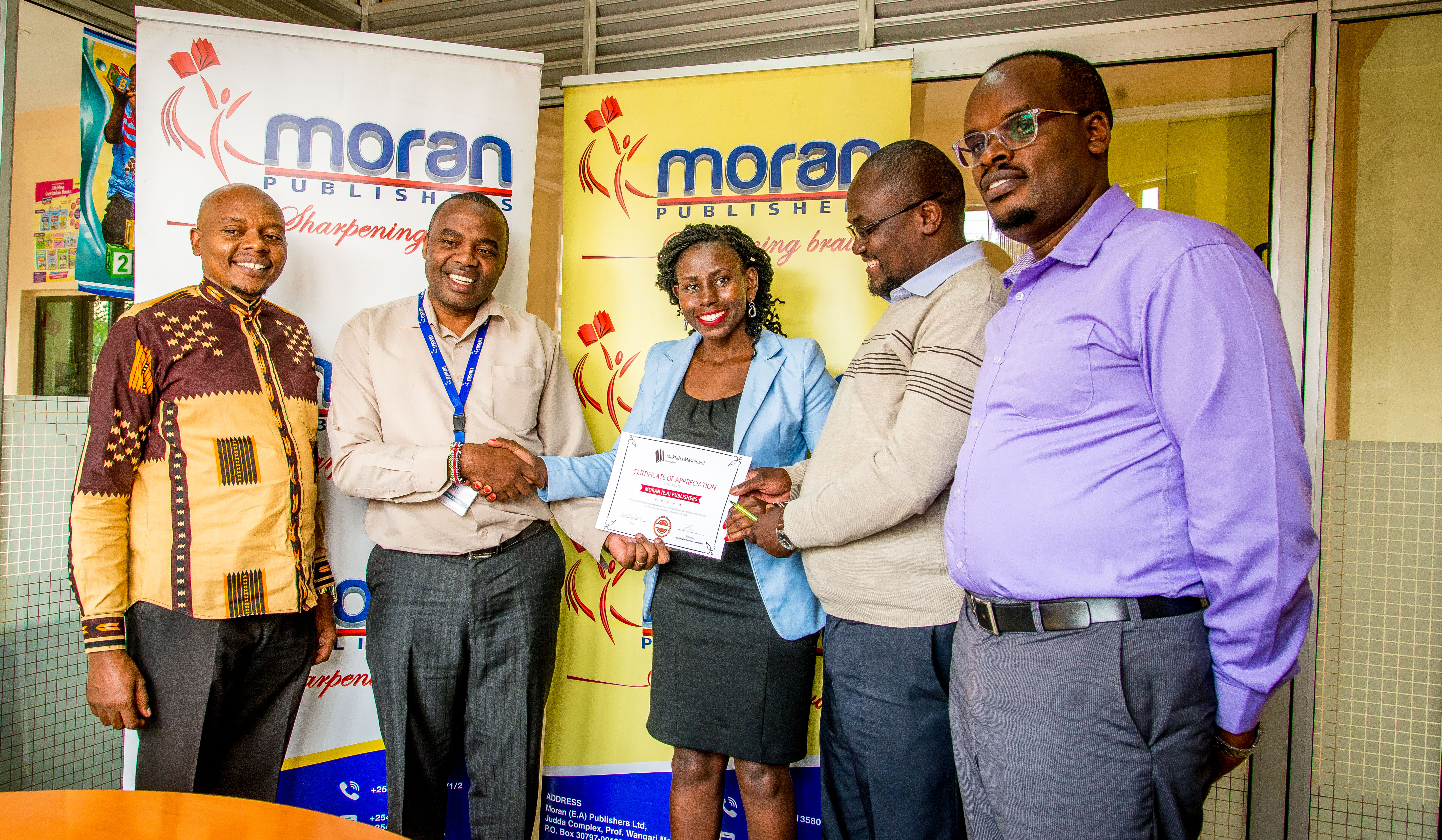 https://www.standardmedia.co.ke/article/2001332192/moran-publishers-donate-learning-materials-to-schools https://www.standardmedia.co.ke/article/2001332192/moran-publishers-donate-learning-materials-to-schools